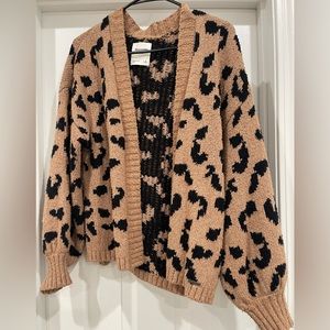 Leopard print cardigan from Abercrombie size small